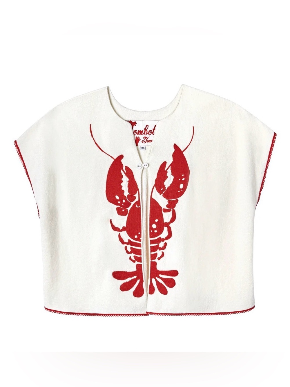 Tombolo white red “Better Half” Hand Towel Top XS/S